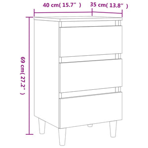 Nachttische 2er Set Räuchereiche 40x35x69 cm