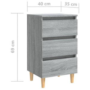 Nachttische Grau Sonoma 2er-Set