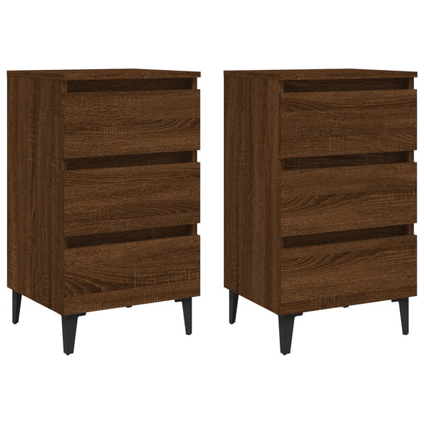Nachttische 2er Set Eichenoptik 40x35x69 cm