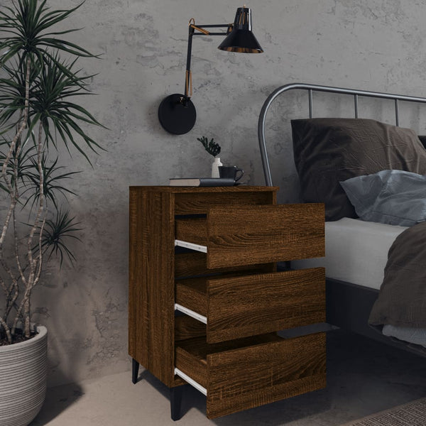 Nachttische 2er Set Eichenoptik 40x35x69 cm
