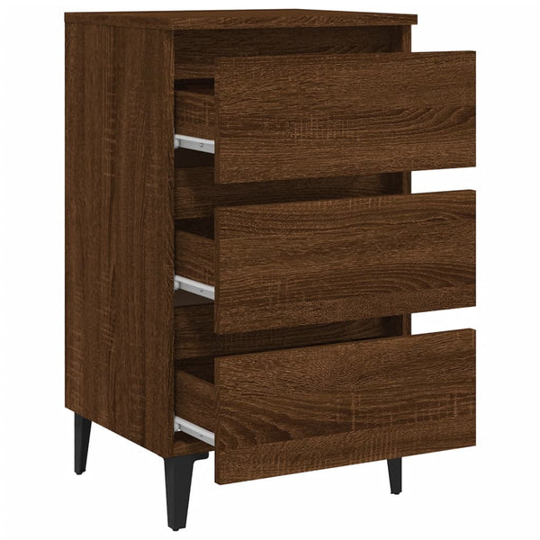 Nachttische 2er Set Eichenoptik 40x35x69 cm