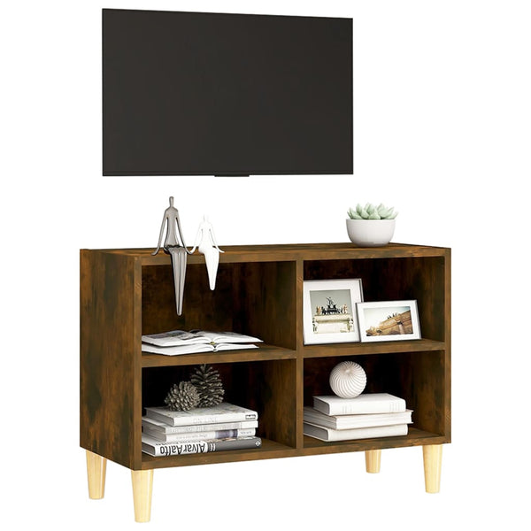 TV-Schrank Räuchereiche mit Holzbeinen
