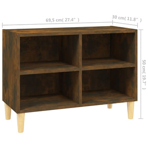 TV-Schrank Räuchereiche mit Holzbeinen