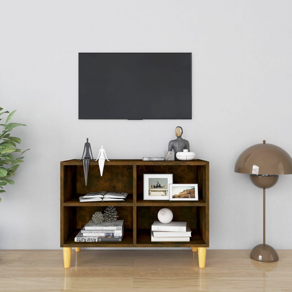TV-Schrank Räuchereiche mit Holzbeinen