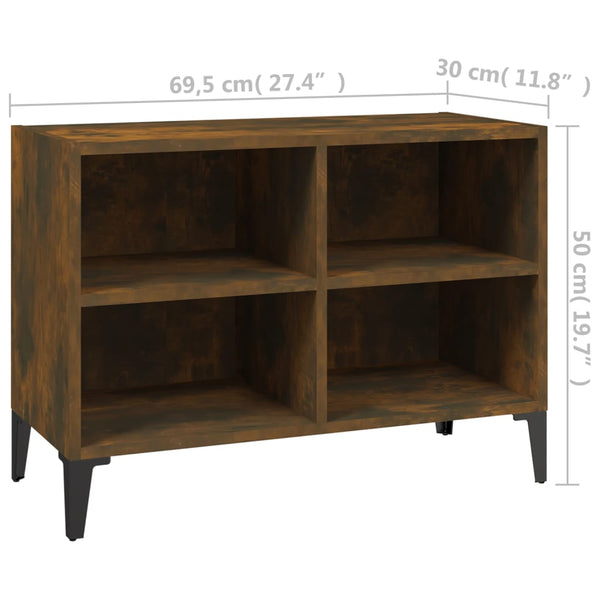 TV-Schrank Räuchereiche mit Metallbeinen