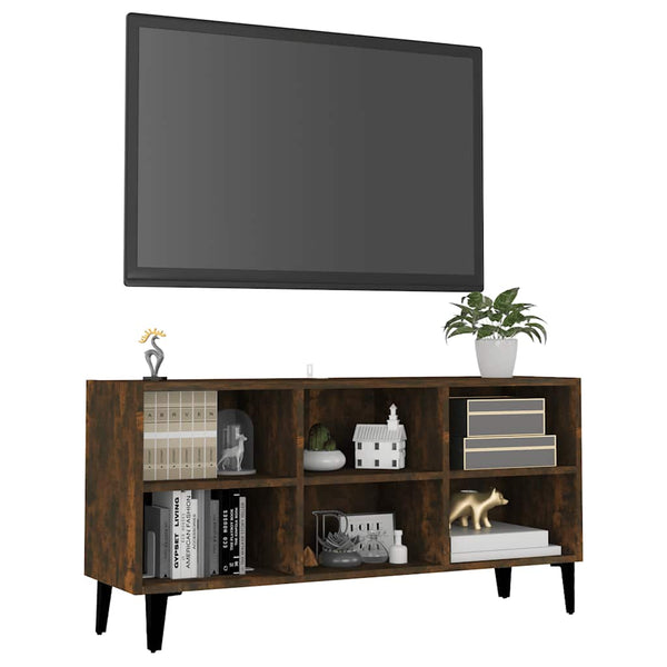 TV-Schrank Räuchereiche mit Metallbeinen