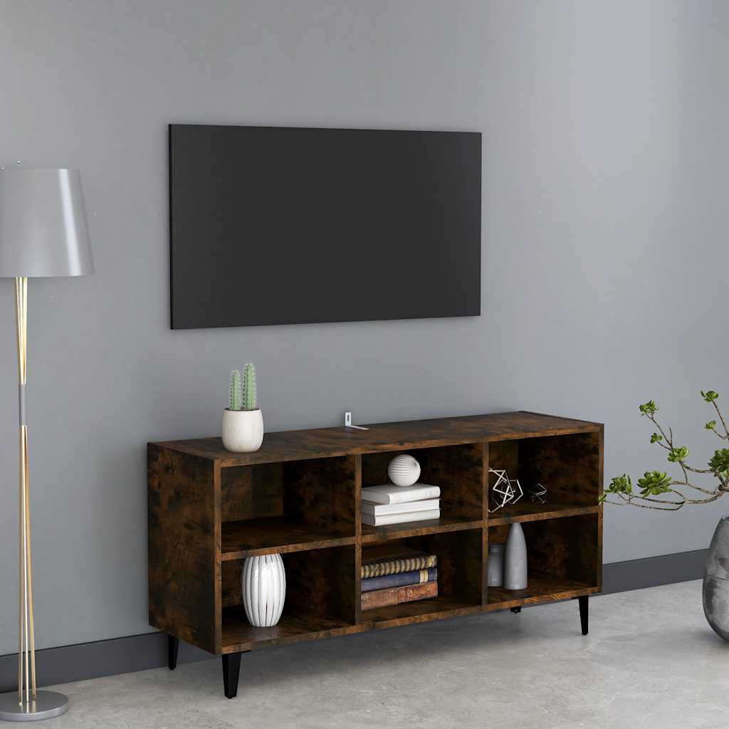 TV-Schrank Räuchereiche mit Metallbeinen