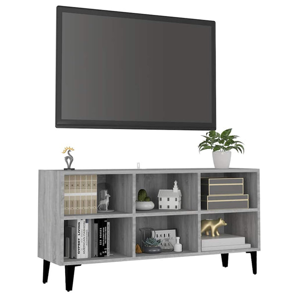 TV-Schrank Grau Sonoma mit Metallbeinen