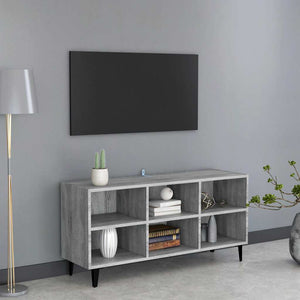 TV-Schrank Grau Sonoma mit Metallbeinen