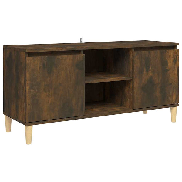 TV-Schrank Räuchereiche mit Holzbeinen