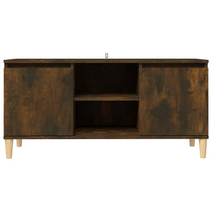 TV-Schrank Räuchereiche mit Holzbeinen