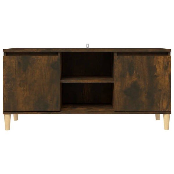 TV-Schrank Räuchereiche mit Holzbeinen