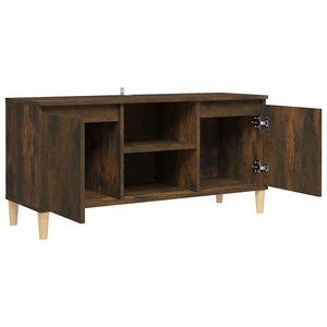 TV-Schrank Räuchereiche mit Holzbeinen