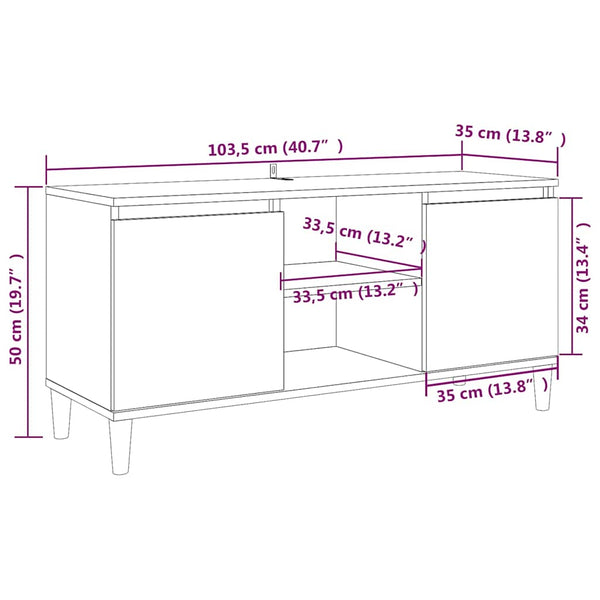 TV-Schrank Grau Sonoma 103,5 cm
