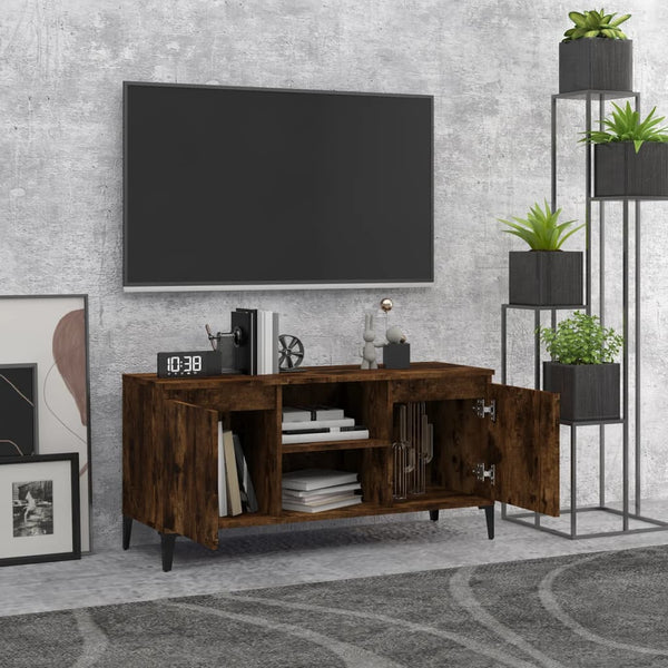 TV-Schrank Räuchereiche mit Metallbeinen