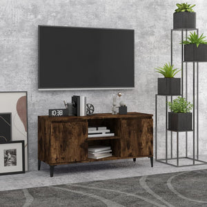 TV-Schrank Räuchereiche mit Metallbeinen