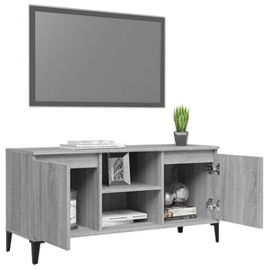 TV-Schrank Grau Sonoma mit Metallbeinen