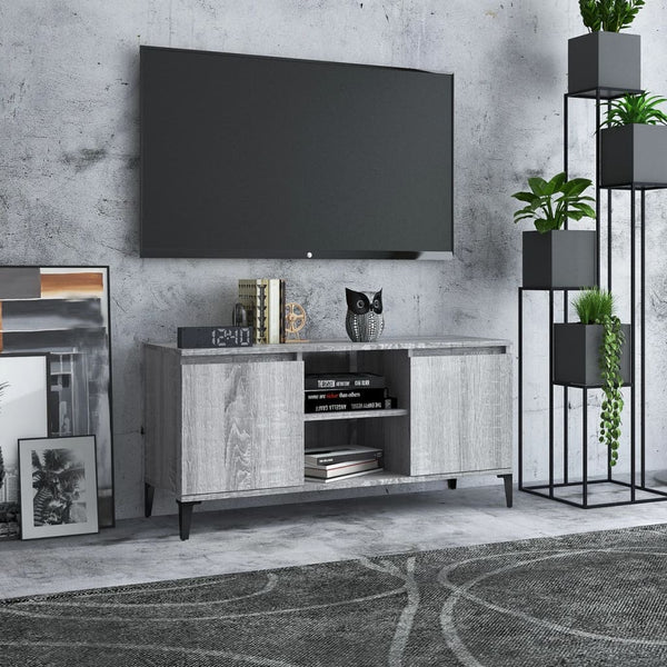 TV-Schrank Grau Sonoma mit Metallbeinen