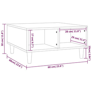 vidaXL Table basse brun aspect chêne 60x60x30 cm bois d'ingénierie