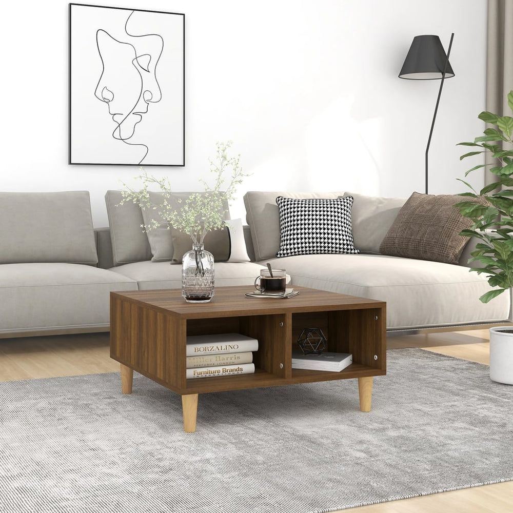 vidaXL Table basse brun aspect chêne 60x60x30 cm bois d'ingénierie