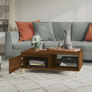 vidaXL Table basse marron aspect chêne 90x60x35 cm Bois d'ingénierie