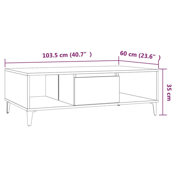 Couchtisch Räuchereiche 103,5 cm