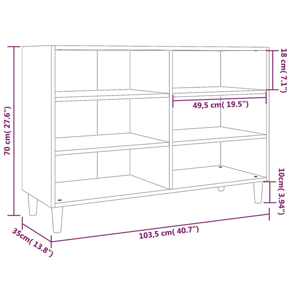 Sideboard Braun Eichenoptik, 103,5 cm