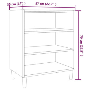 vidaXL Buffet marron aspect chêne 57x35x70 cm bois d'ingénierie