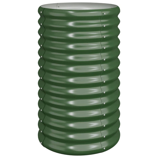 Grüner Pflanzkübel aus verzinktem Stahl 40x40x68 cm