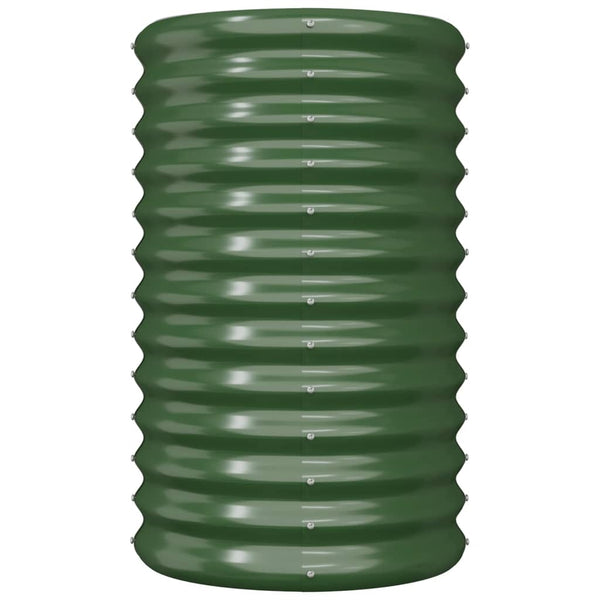 Grüner Pflanzkübel aus verzinktem Stahl 40x40x68 cm