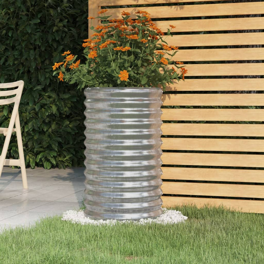 Verzinkter Stahl Pflanzkübel Silber 40x68cm