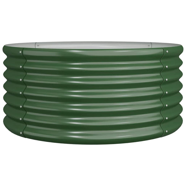 Grüner Pflanzkübel aus verzinktem Stahl 80x80x36 cm