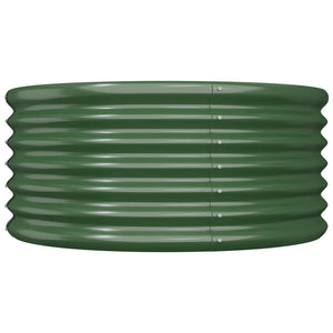 Grüner Pflanzkübel aus verzinktem Stahl 80x80x36 cm