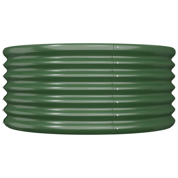 Grüner Pflanzkübel aus verzinktem Stahl 80x80x36 cm