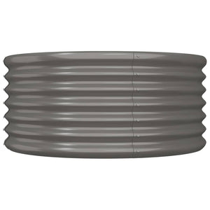 Grauer Pflanzkübel aus verzinktem Stahl 80x80x36 cm