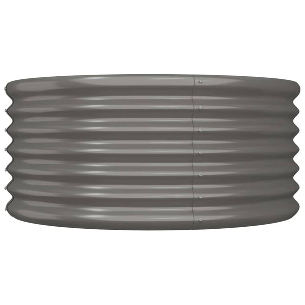 Grauer Pflanzkübel aus verzinktem Stahl 80x80x36 cm