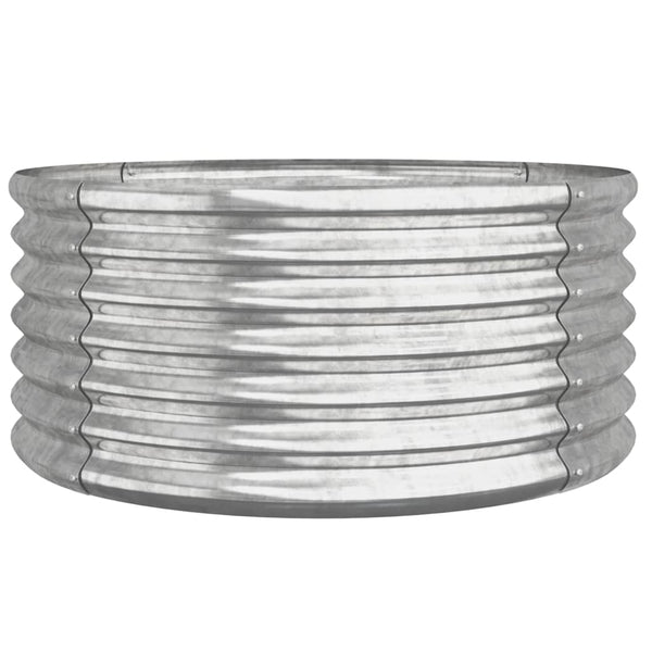 Verzinkter Stahl Pflanzkübel Silber 80x80x36cm