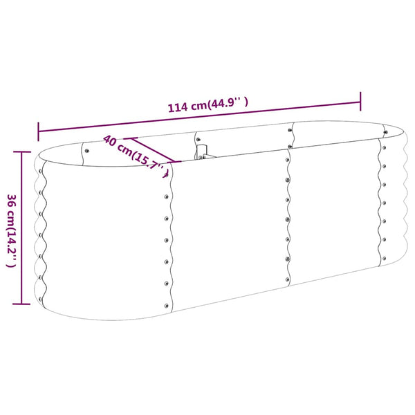 Verzinktes Stahl Hochbeet, 114cm Grau
