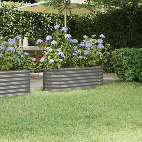 Verzinktes Stahl Hochbeet, 114cm Grau