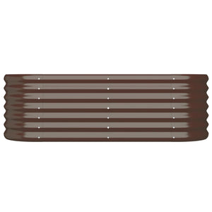 Hochbeet aus verzinktem Stahl, 114x40x36 cm, Braun