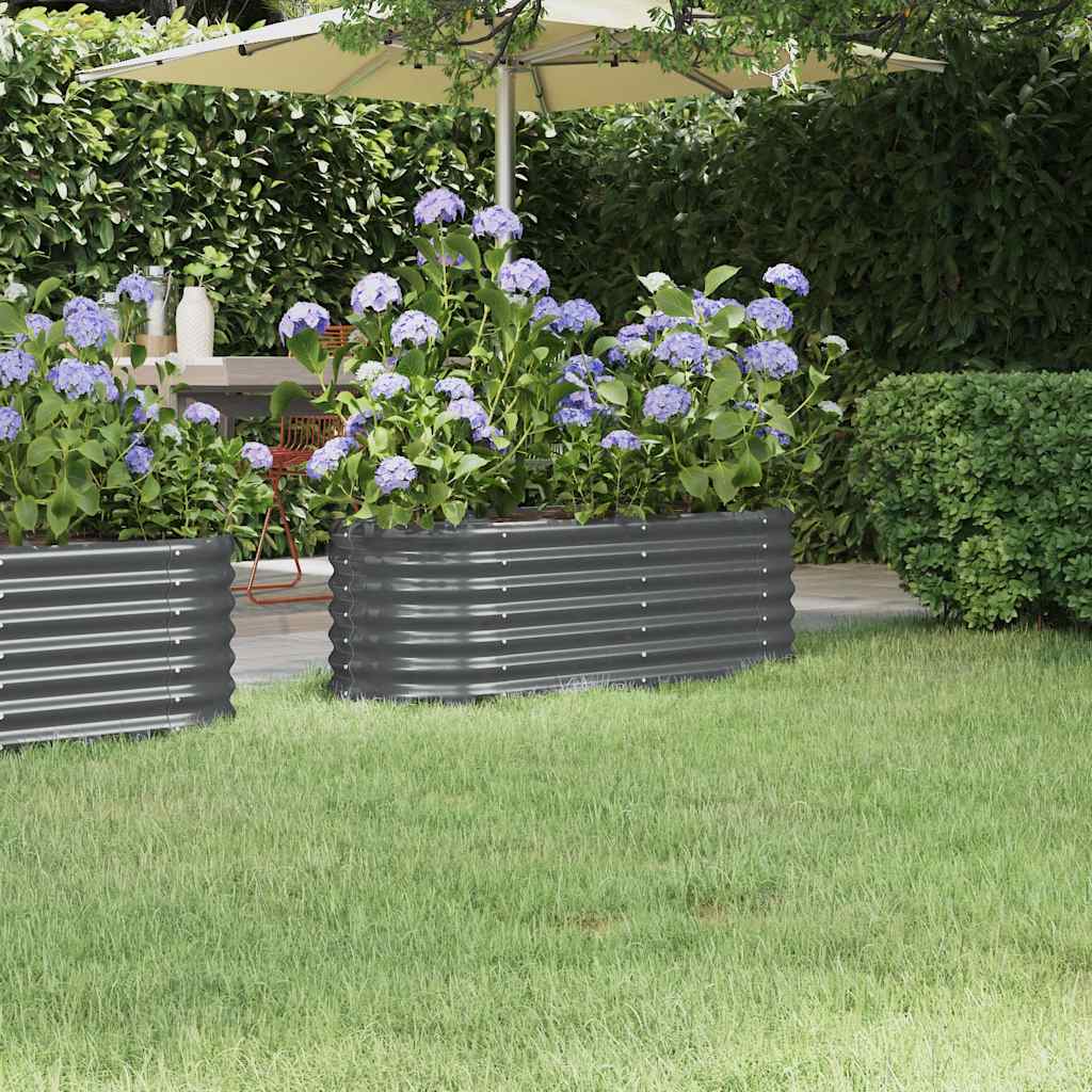 Verzinktes Stahl Hochbeet Anthrazit 114cm
