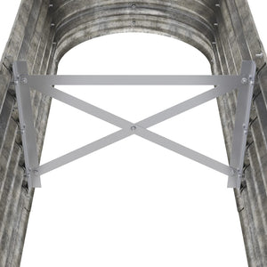 Verzinktes Stahl Hochbeet, 152cm, Silber