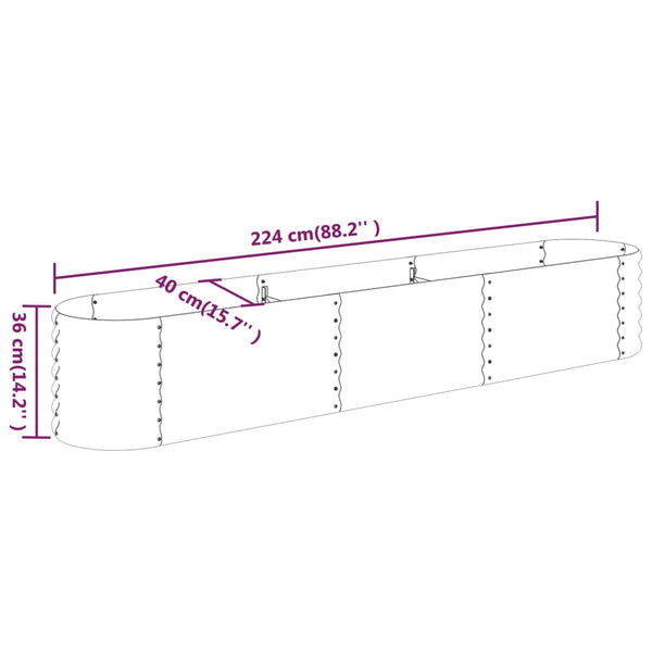 Verzinktes Stahl Hochbeet, 224 cm