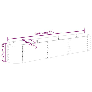 Verzinktes Stahl Hochbeet Anthrazit 224cm