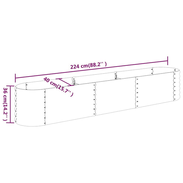 Verzinktes Stahl Hochbeet Anthrazit 224cm