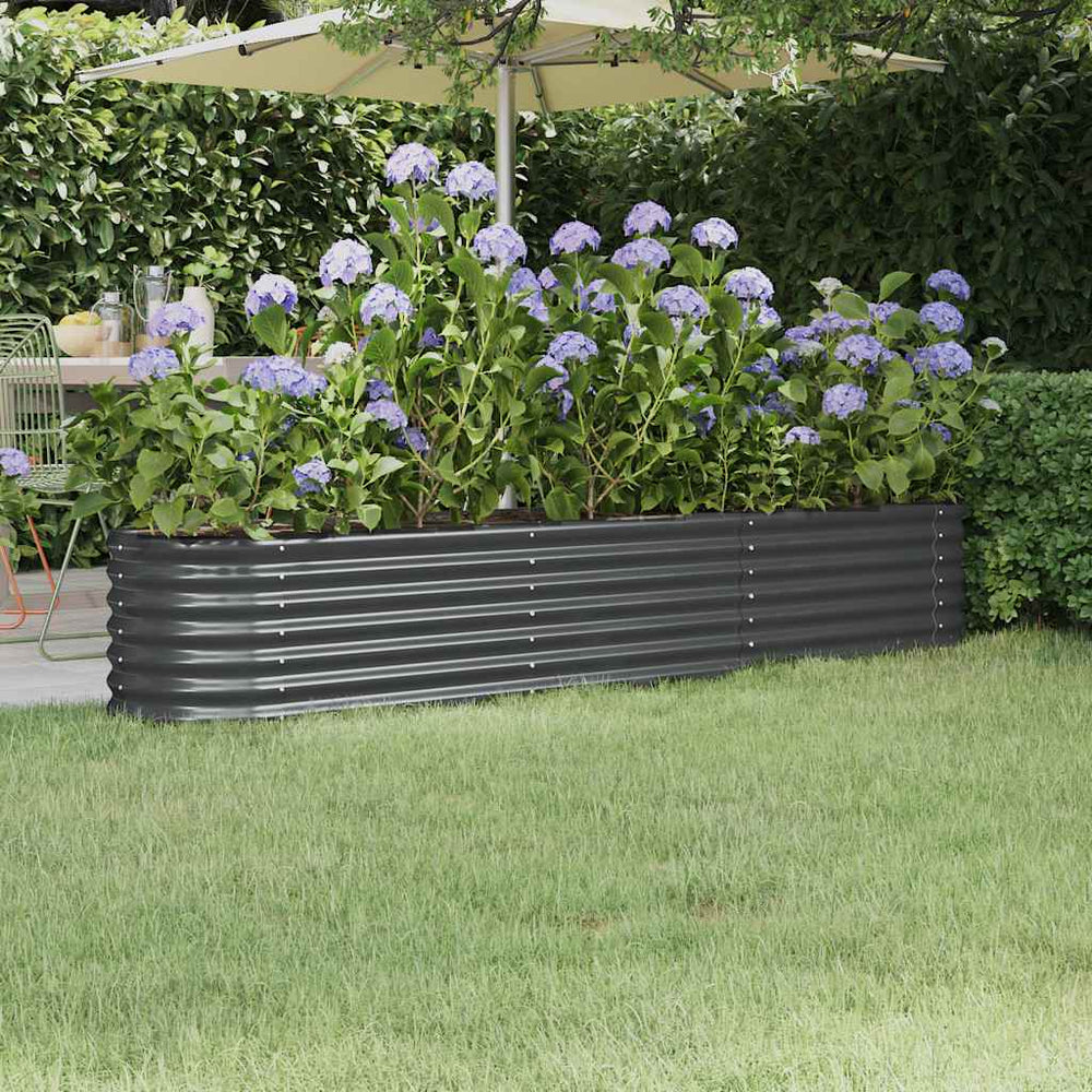 Verzinktes Stahl Hochbeet Anthrazit 224cm
