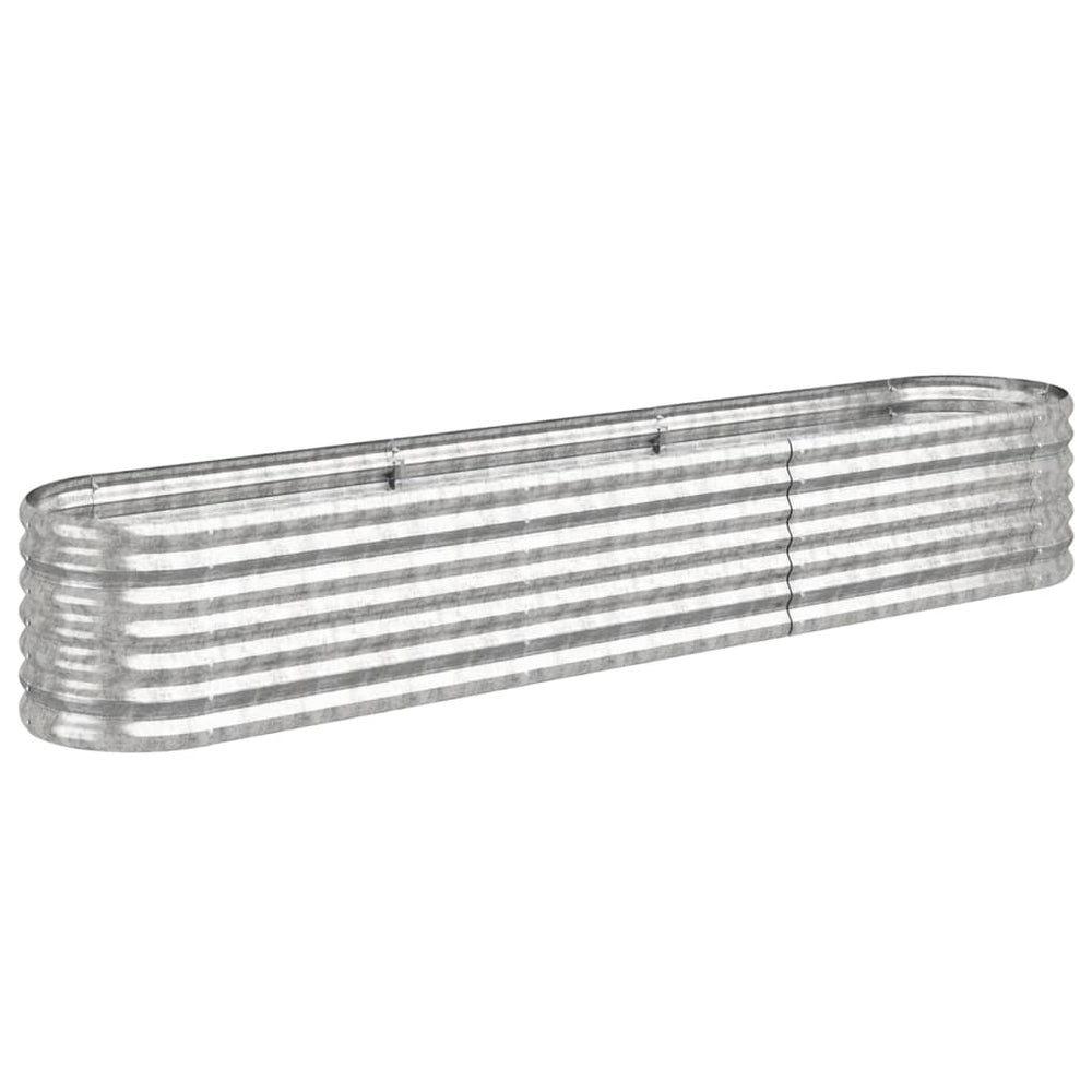 Verzinktes Stahl Hochbeet, 224 cm, Silber