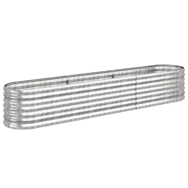 Verzinktes Stahl Hochbeet, 224 cm, Silber
