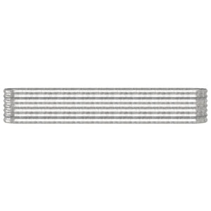 Verzinktes Stahl Hochbeet, 224 cm, Silber