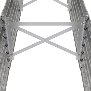 Verzinktes Stahl Hochbeet, 224 cm, Silber